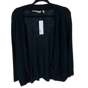 Women's Soft Surroundings Black 3/4 Sleeve Lightweight Shrug Cardigan Size 3X
